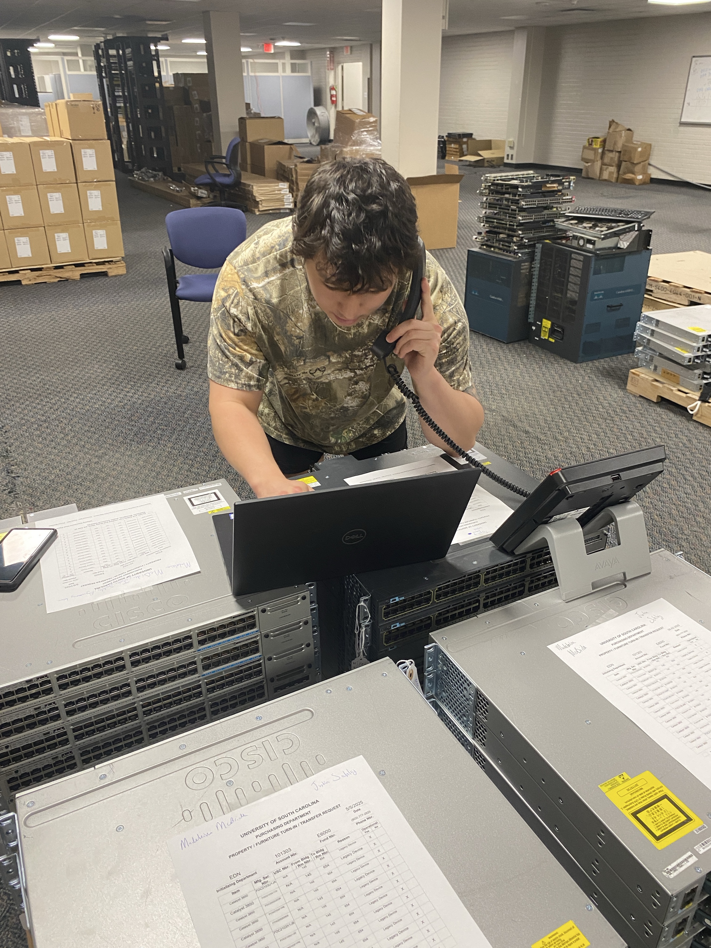Justin configuring switch